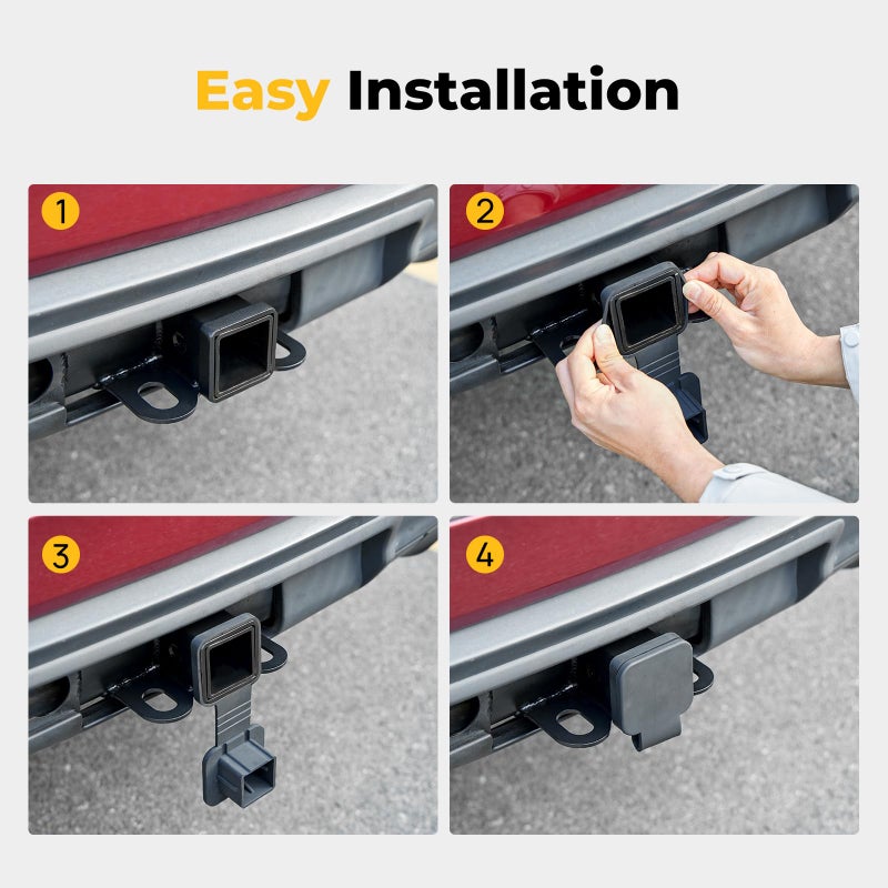 BougeRV 2 Inch Trailer Hitch Cover Tube Cover Plug Cap Rubber Fits 2 Inch Receivers Class 3 4 5 for Toyota Ford Jeep Chevrolet Nissan Dodge Ram Porsche Mercedes Benz Polaris Ranger ATV UTV Polaris - Image 5